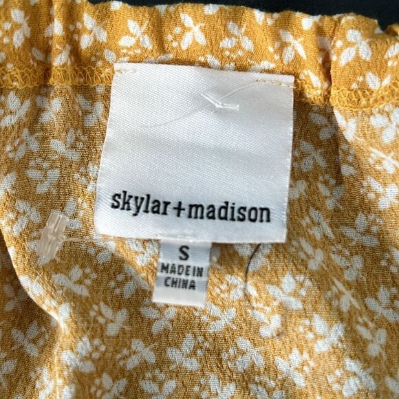 Skylar+Madison Yellow Floral Mini Dress Size Small - Picture 7 of 10
